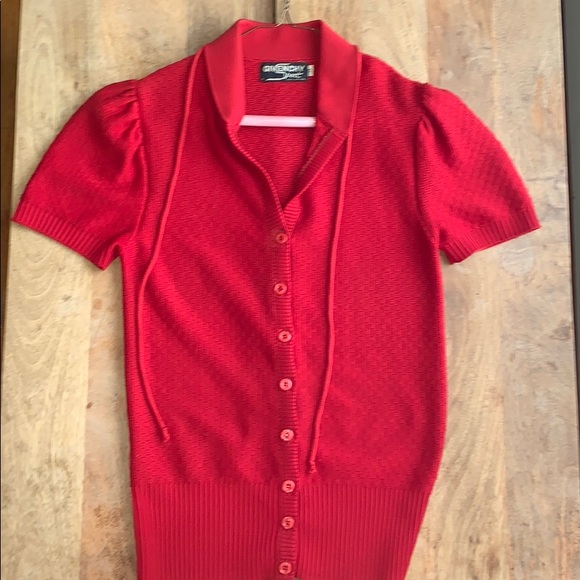 Vintage Givenchy skirt / sweater set RED small xs - Picture 10 of 16